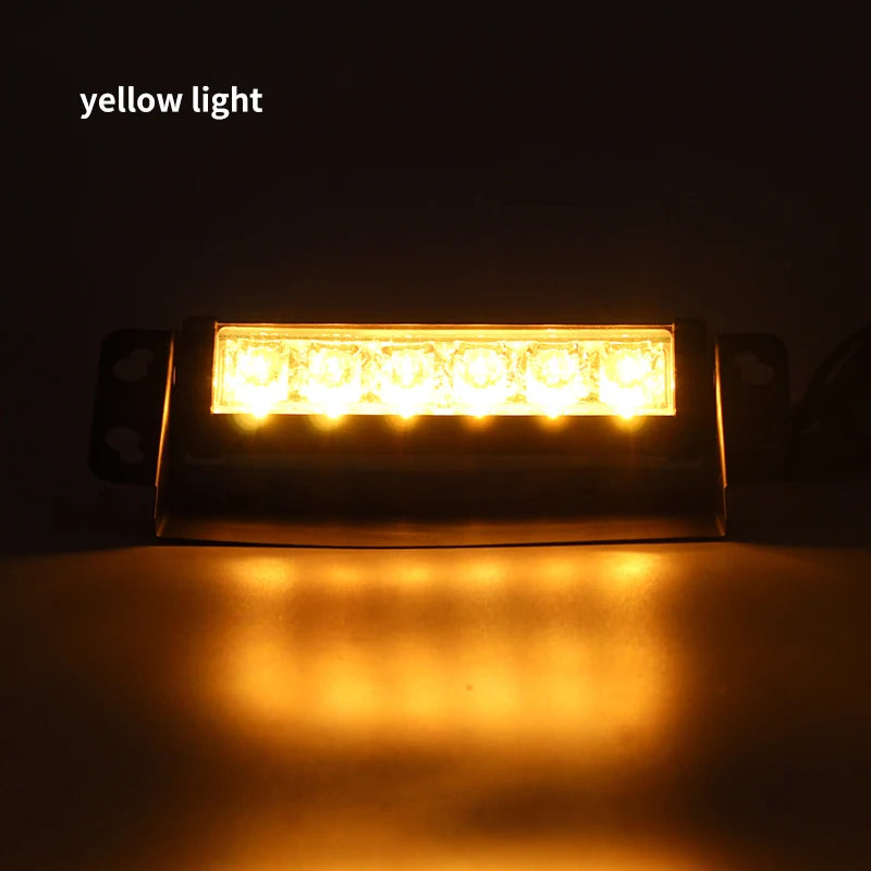 8 Inches 6 LED Car Warning Strobe Dash Lights Traffic Advisor Emergency Flashing Windshield Light with Suction Cup 12V