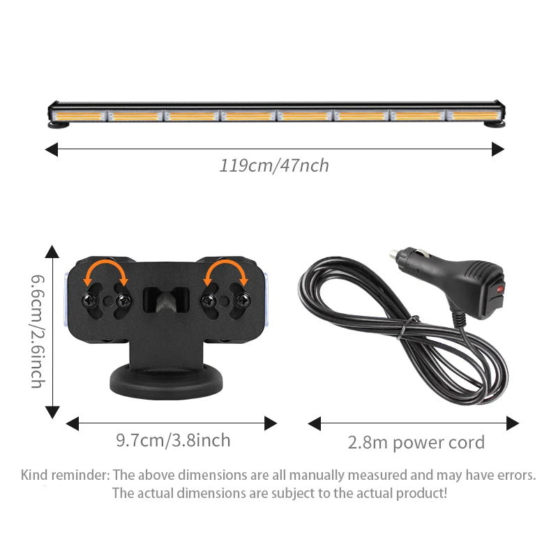 New Condition Led Flashing Light Bars For Truck Van Boat Trailer Front Car Rooftop Cob 2 Sides Strobe Emergency Warning Lights
