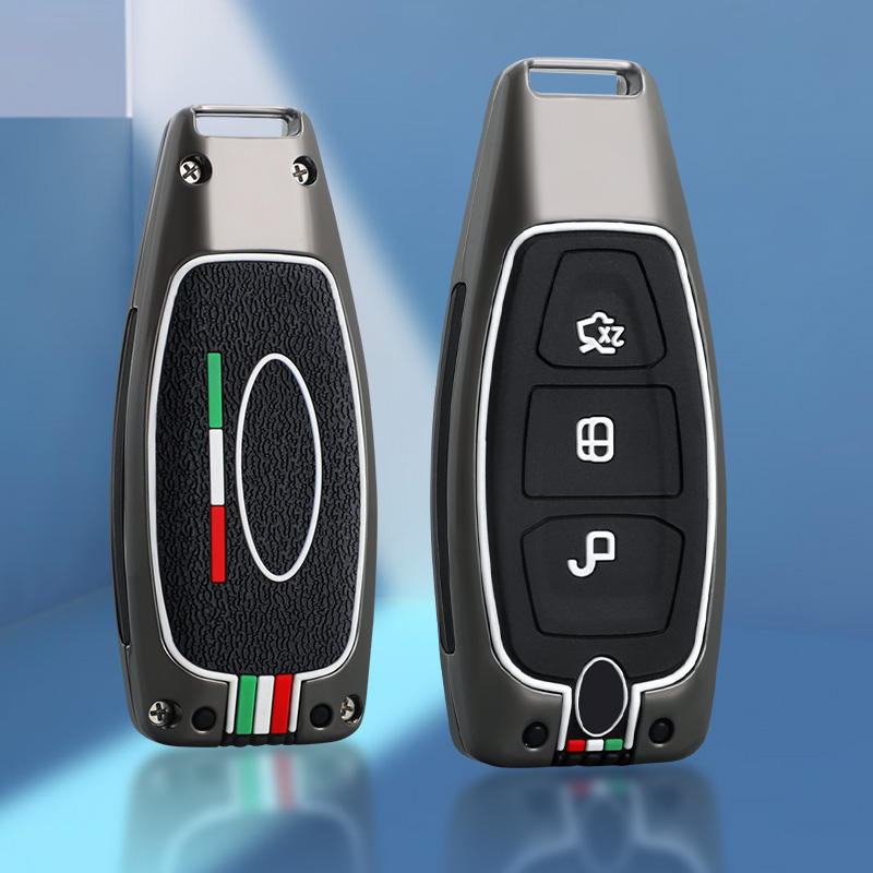 GPRGIT Zinc Alloy Car Key Cover Case Fob for Ford Focus 3/4 ST, Mondeo MK3/MK4, Fiesta, Fusion, Kuga (2013-2018)