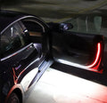 GPRGIT Car Door Opening Warning LED Lights Welcome Decor Lamp Strip Anti Rear-End Collision Safety Universal White Red Strobe Car Light
