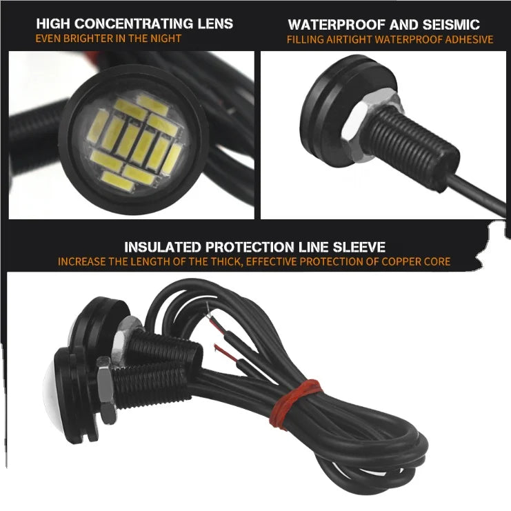 GPRGIT DRL LED License Plate Signal Lamp 18 23 MM Eagle Eye LED Light 12V