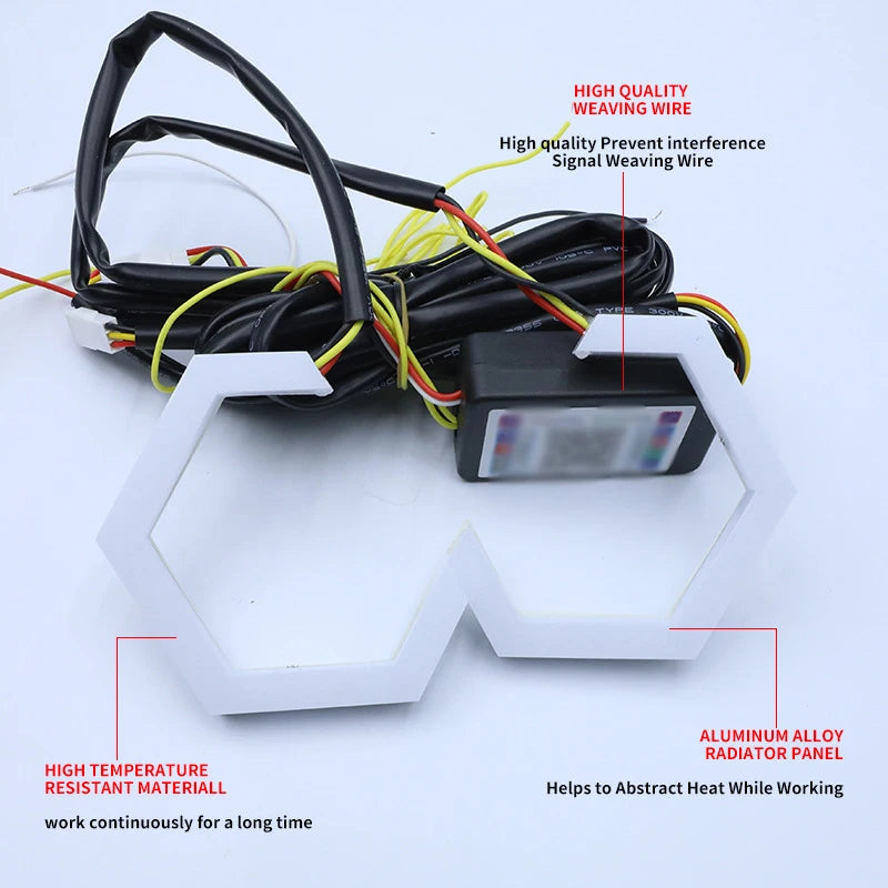 GPRGIT 70/80/90mm RGB LED Angel Eyes Halo Rings - Projector Lens Shroud Covers for BMW