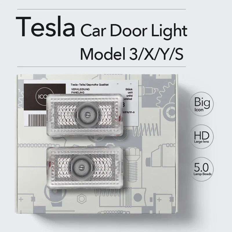 GPRGIT Welcome Light for Tesla Model Y/3/X HD LED Car Door Projector Light 2016-2023
