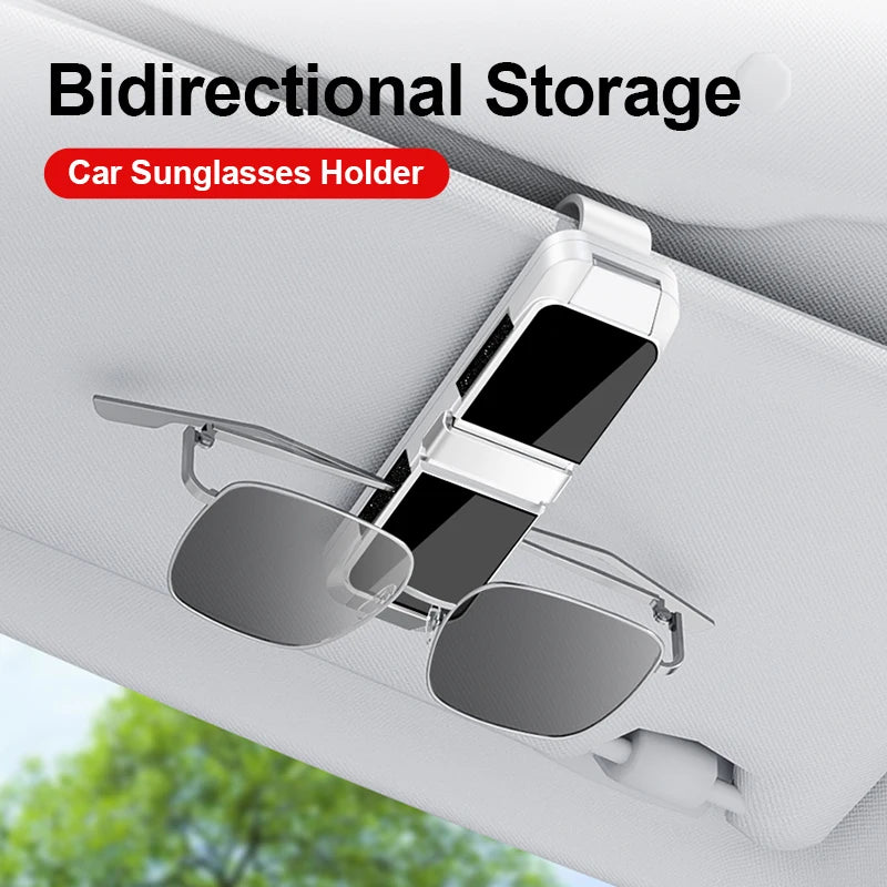 GPRGIT Double-Headed Car Sun Visor Clip Sunglasses Mirror Holder ABS