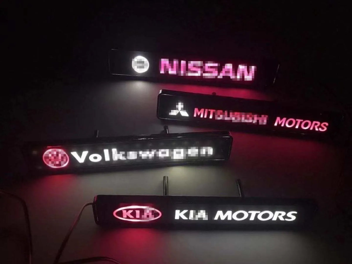 GPRGIT Custom Logo Car Badge Front Center Grille LED Emblem With Light 12V