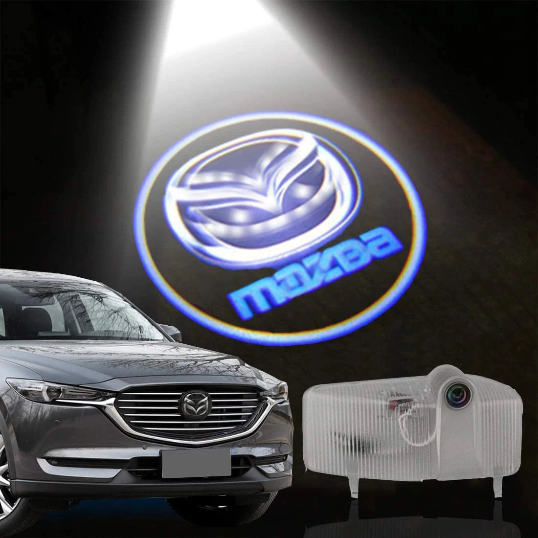GPRGIT Car Door LED Logo Projector Light for Mazda 6 Ghost 3D Welcome Lamp 12V