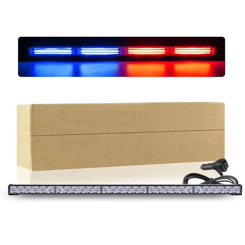 Automotive Led Strobe Warning Light Bar Dual Row 90w Car Truck Roof Drl Flashing Off Road Emergency Lamp 12v 24v