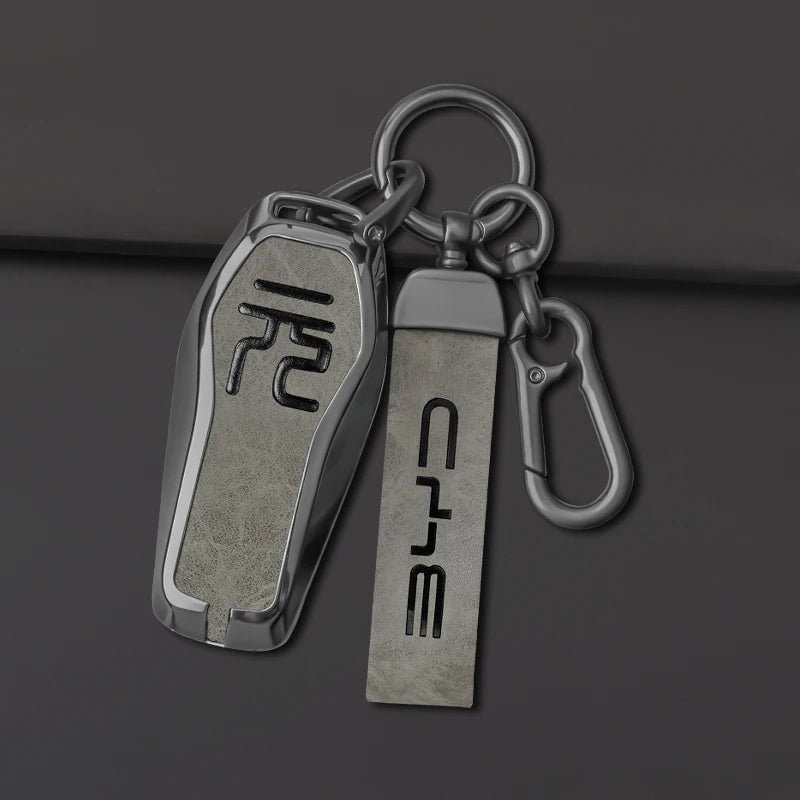 GPRGIT Car Key Case Cover for BYD Yuan Tang Plus Atto 3 Han EV Tang DM 2023 Metal Remote Fob