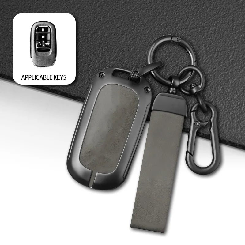 GPRGIT Leather Car Key Case Holder Fob for Honda Civic Accord HR-V CR-V CRV 2021-2023 5 Buttons