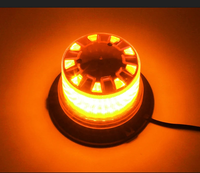 New 12V/24V LED Rotating Emergency Beacon Lights Flashing Signal Roof Ambulance Truck Strobe Magnet Mounted Warning Light