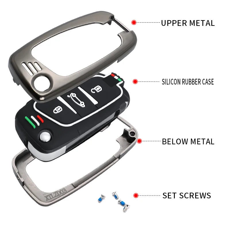 GPRGIT Folding Zinc Alloy Car Key Case Cover for Citroen Coupe VTR C2 C4 C5 C6 C8 Berlingo Xsara Picasso
