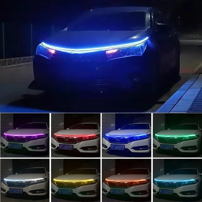 GPRGIT 12V Flexible Waterproof LED Hood Light Strip Daytime Running Light Universal