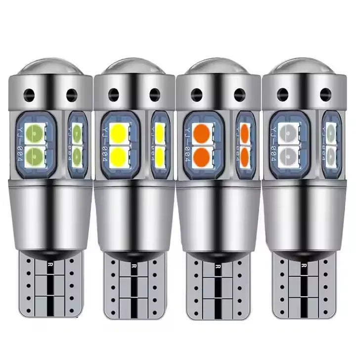 GPRGIT T10 W5W 168 194 LED Bulb White 3030 10SMD 12V Non-polar Canbus No Error Wedge LED Light