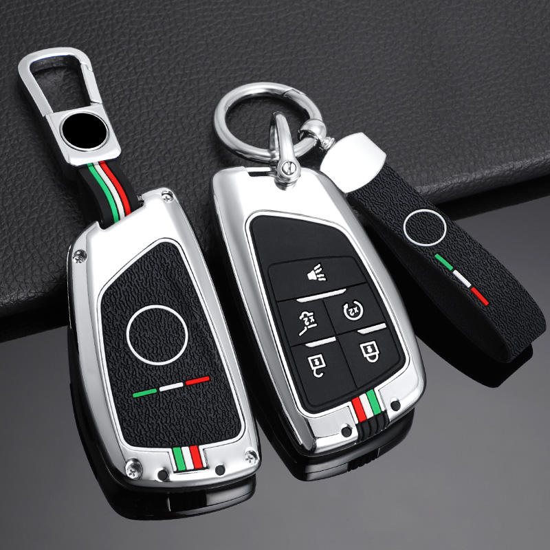 GPRGIT Zinc Alloy Car Key Cover Case for GMC Yukon, Chevrolet Tahoe/Suburban, Buick Envision S Plus/Avenir (2020-2023)