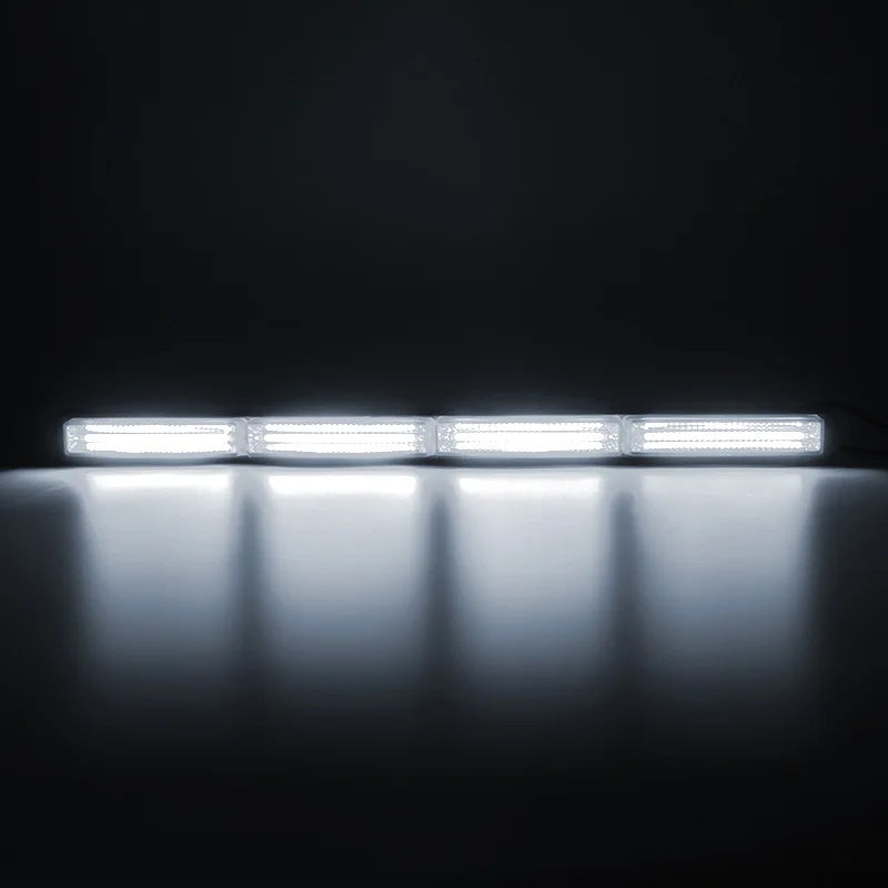 23 Inch Vehicle LED Warning Light Bar Safety Caution Emergency White Amber Strobe Light Bars for Trucks ATV Tow Tractor 12V 24V