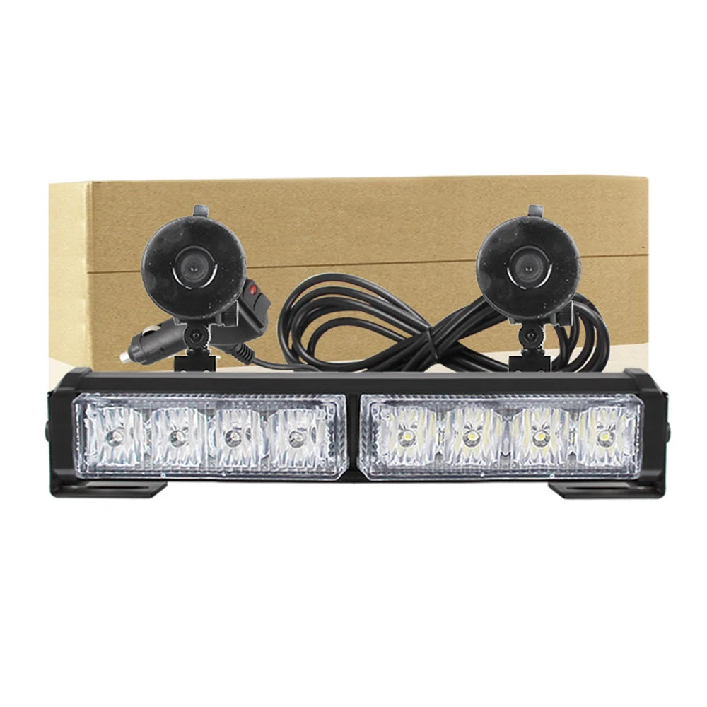 4P Car Truck Roof Light Grille Modification Flashing Red/Blue Bar Light LED Warning Work Light