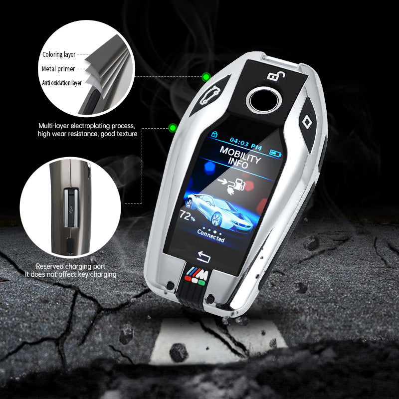 GPRGIT Zinc Alloy Car LED Crystal Display Key Case Fob for BMW 5 7 Series G11 G12 G30 G31 G32 I8 I12 I15 G01 X3 G02 X4 G05 X5 X7