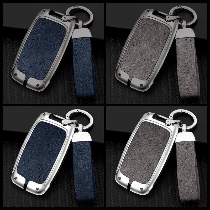 GPRGIT Metal Car Custom Logo Key Case for Land Rover Range Rover Sport Evoque Freelander Velar Discovery 4 Jaguar XE XJ XF Guitar