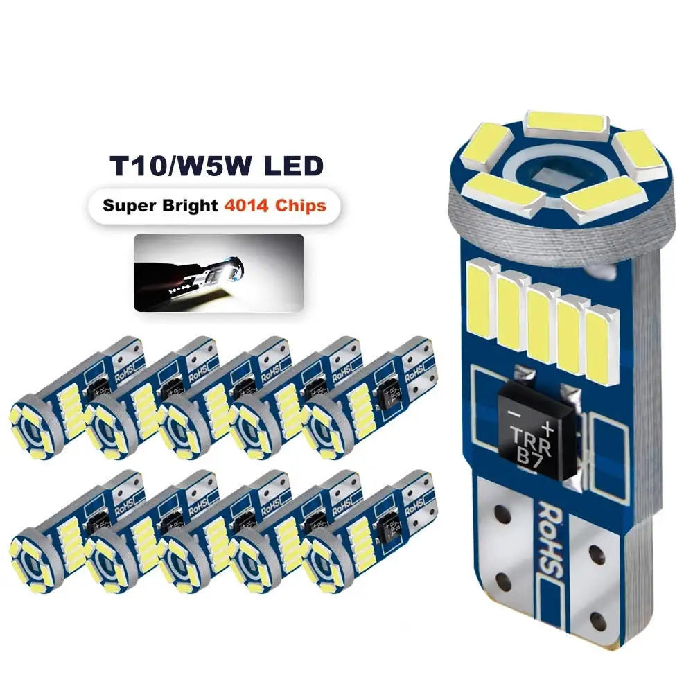 GPRGIT Car LED Wide Light Reading Lights T10 4014 15SMD W5W License Plate Light Door Taillight