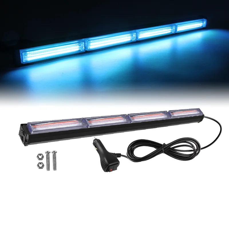 17 Inches Car COB LED Strobe Light Bar Waterproof Rooftop Traffic Emergency Flashing LED Warning Lights for Vehicles Trucks