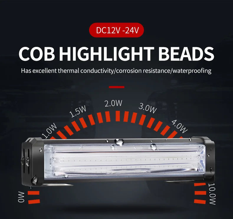 GPRGIT 6 inch 2-in-1 LED Strobe Emergency Light Bar 20W 12V/24V Traffic Advisor Grille Flashing