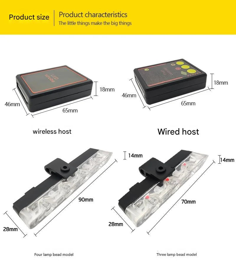 GPRGIT 24V 16-LED 4-in-1 Car Warning Strobe Light Remote Control Emergency Flashing Lamp