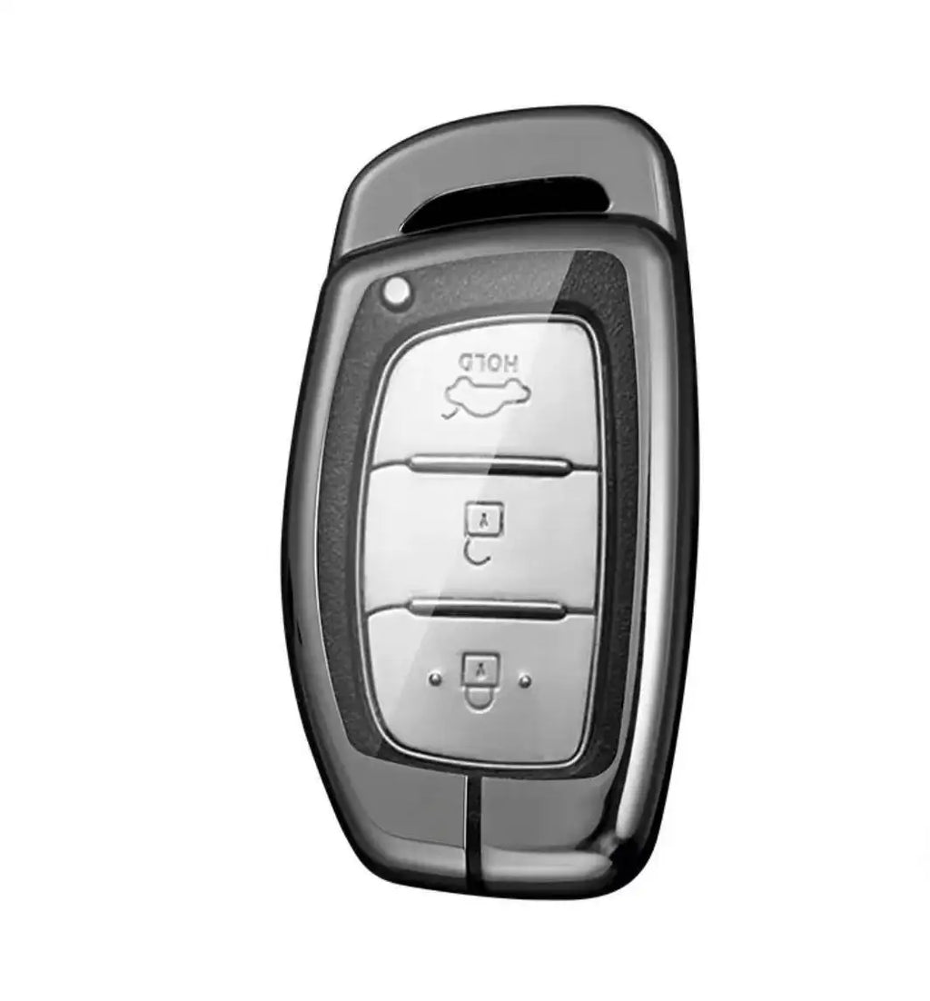GPRGIT Carbon Car Logo Key Case for Hyundai I10 I20 Ix25 I30 Ix35 Accent Elantra Palisade Encino Solaris Veloster Tucson