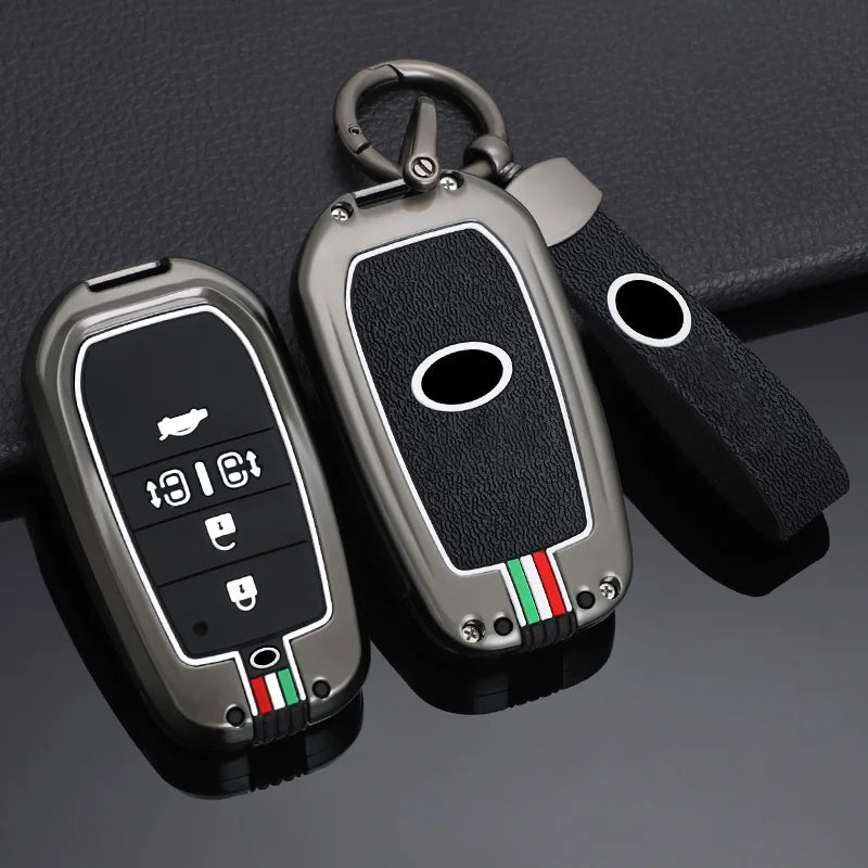 GPRGIT Metal Car Key Shell Cover Case Fob for Toyota Hilux Fortuner Land Cruiser Camry Corolla Crown RAV4 Highland Keyless Accessories