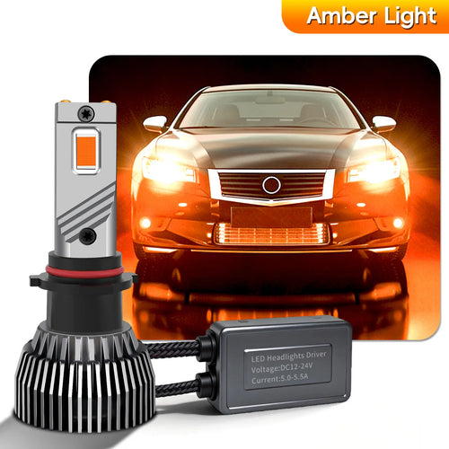 130W Amber LED Fog Light Kit | CSP 3570 12V 24V for H11 9005 9006 880 H7 PSX24W 3000K Super Bright Headlight Bulbs