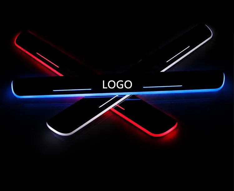 GPRGIT Multi Color Acrylic Illuminated LED Car Door Sill Plate