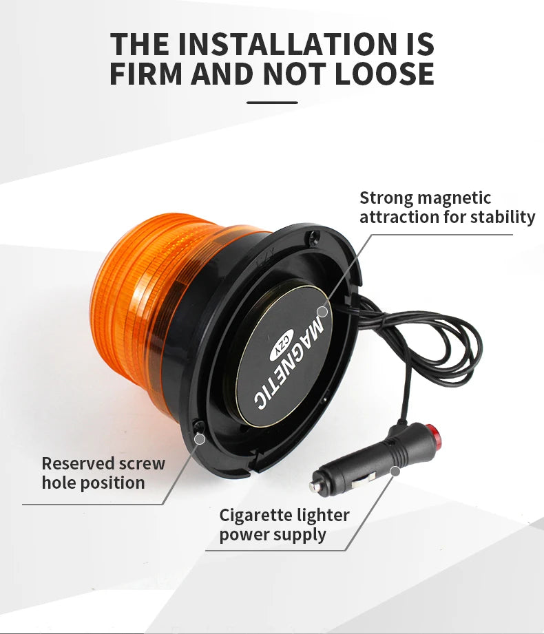 Amber LED Strobe Light Emergency Warning Beacon with Strong Magnetic Mount Waterproof High Brightness for Golf Cart UTV Car Bus