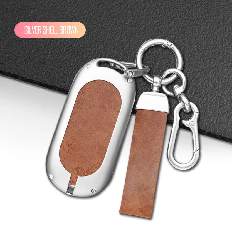 GPRGIT Leather Car Key Cover Case for Mercedes-Benz A/C/E/R/M Class CLA GLA W204 W210 W124 W203 W205