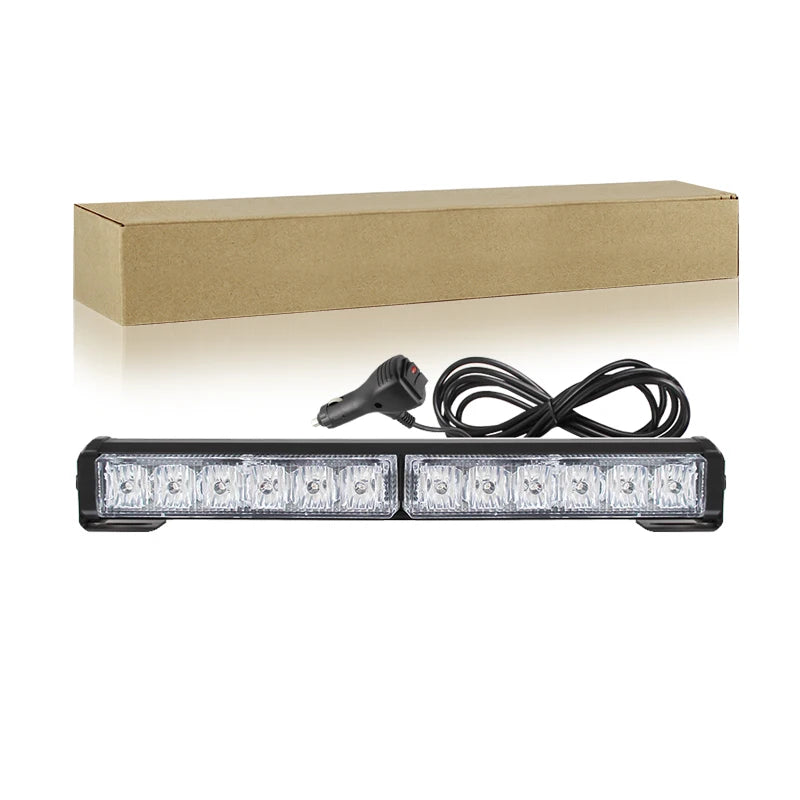 11inch Single Row LED Flashing Warning Light Bar Car Truck Rooftop Grid 6LEDs Strobe Emergency Light Lamps 12V 24V