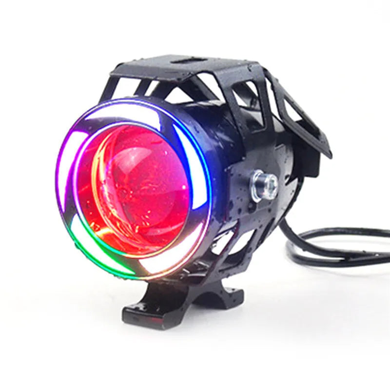 GPRGIT U7 RGB LED Spotlight Fog Light DRL Angel Eyes Auxiliary for Universal Car