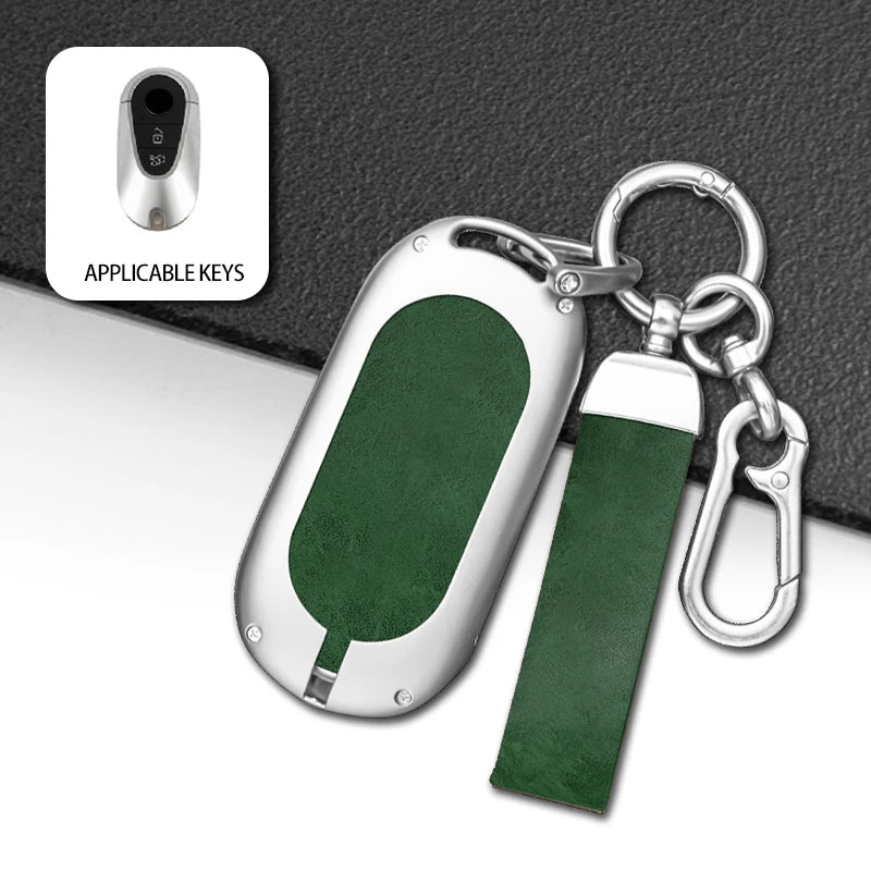 GPRGIT Leather Car Key Cover Case for Mercedes-Benz A/C/E/R/M Class CLA GLA W204 W210 W124 W203 W205