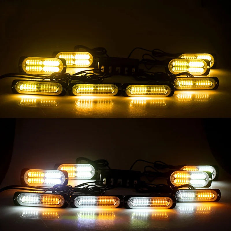 GPRGIT Wireless Remote 12V LED Grille Flash Light - 16 Modes Strobe - 12-24V, 8W, IP65, ABS+PMMA, Remote Control