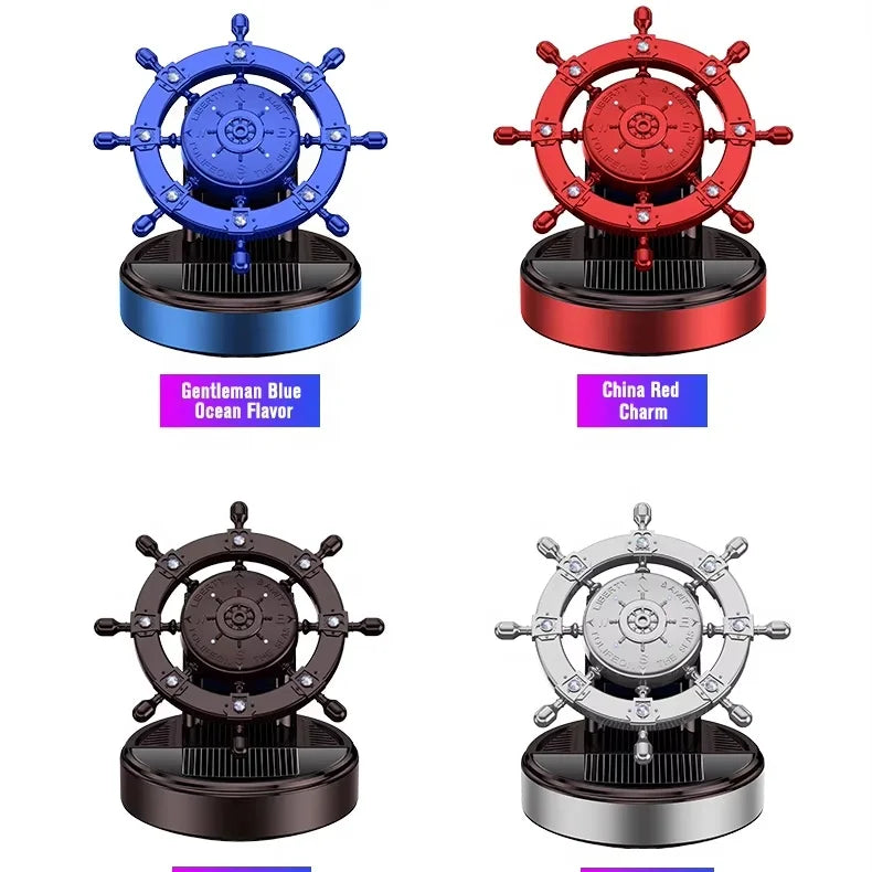 GPRGIT Solar Aromatherapy Steering Wheel Helm Car Perfume Lasting Fragrance Dashboard Ornament