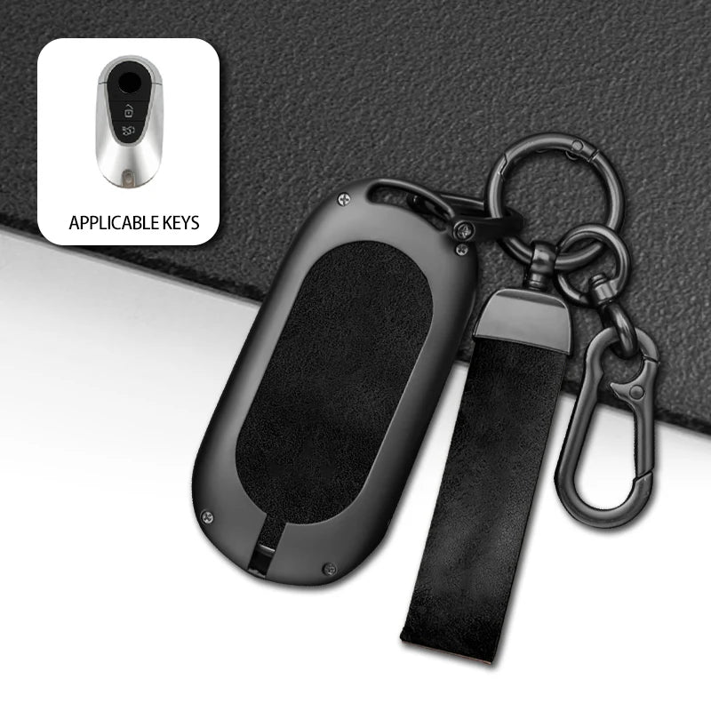 GPRGIT Leather Car Key Cover Case for Mercedes-Benz A/C/E/R/M Class CLA GLA W204 W210 W124 W203 W205