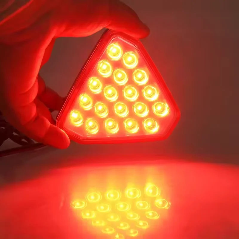 GPRGIT 12V LED Triangle Brake Taillight 20W High-Brightness Warning Light Universal Car