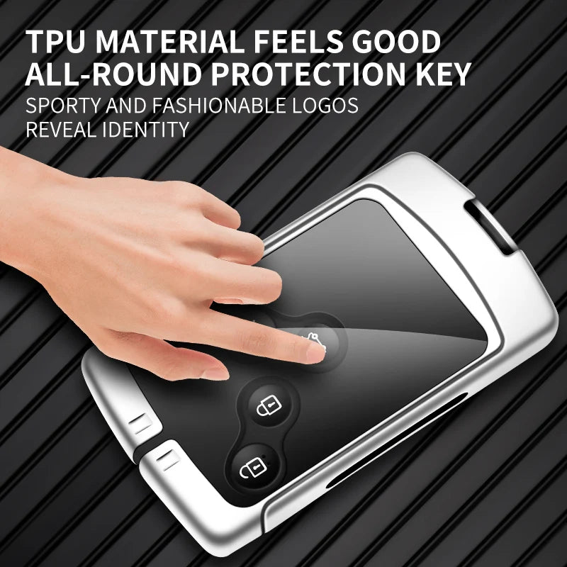 GPRGIT Zinc Alloy Leather Car Key Case Cover for Renault Duster/Captur/Clio/Logan/Megane/Koleos/Scenic