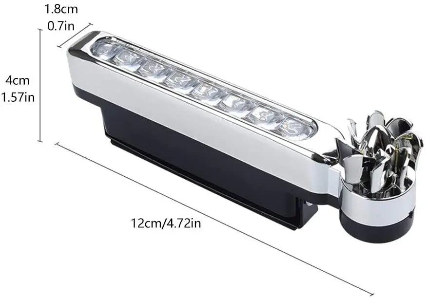 GPRGIT LED Wind Powered Vehicle Lights Car Lamp No External Power Supply Car Daytime Running Lights with Rotation Fan
