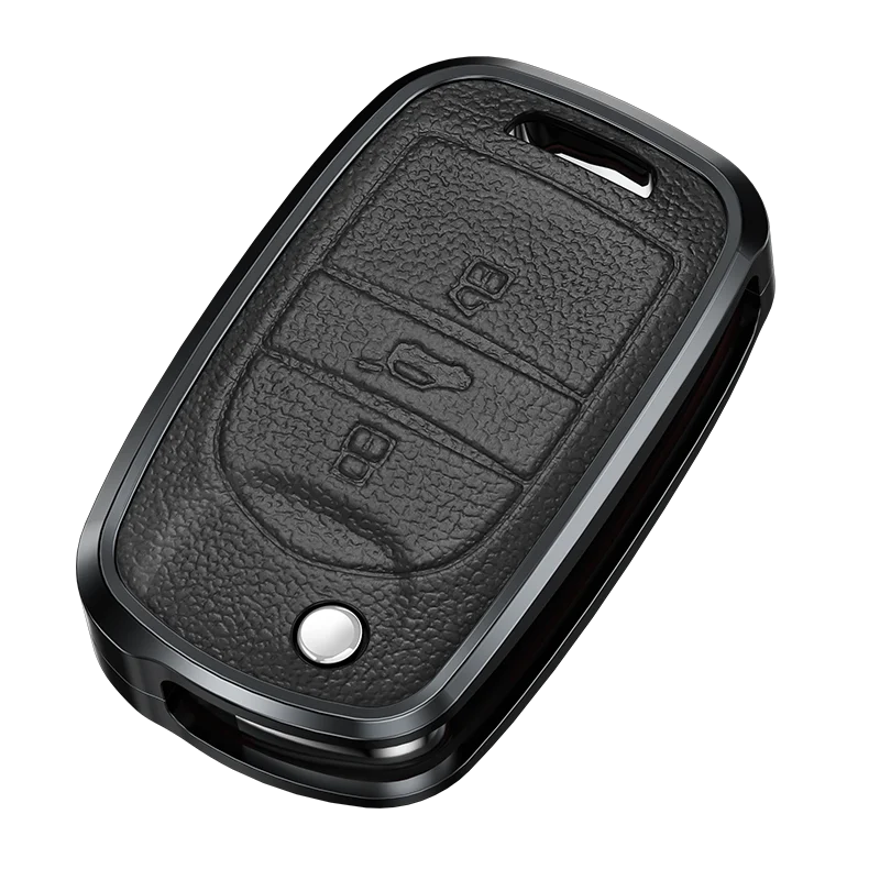 GPRGIT Aluminum Leather Car Key Cover Case Fob for Baojun 560 Rs-5 530 630 310 E100 310W 510 730 360 Keychain Accessories