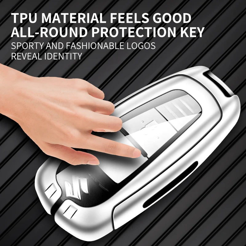 GPRGIT Car Key Case Full Cover New Design Fob Zinc Alloy 2019 Smart Leather for Suzuki Vitara Swift Ignis Kizashi SX4 Baleno Ertiga