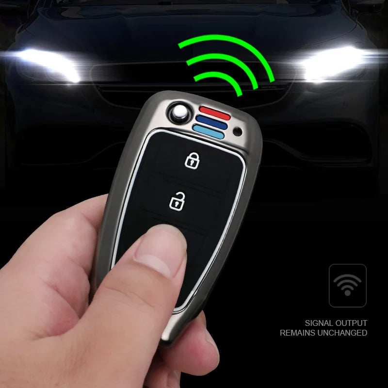 GPRGIT Zinc Alloy Car Flip Key Case Cover for Hyundai Elantra Solaris I35 I40 Sonata Santa Fe Verna Tucson Genesis Keyless Accessories