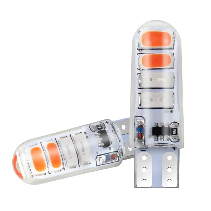 GPRGIT Car T10 LED Silicone Width Indicator 5630 8 LED Dual Color Flashing Light for Car Motorcycle
