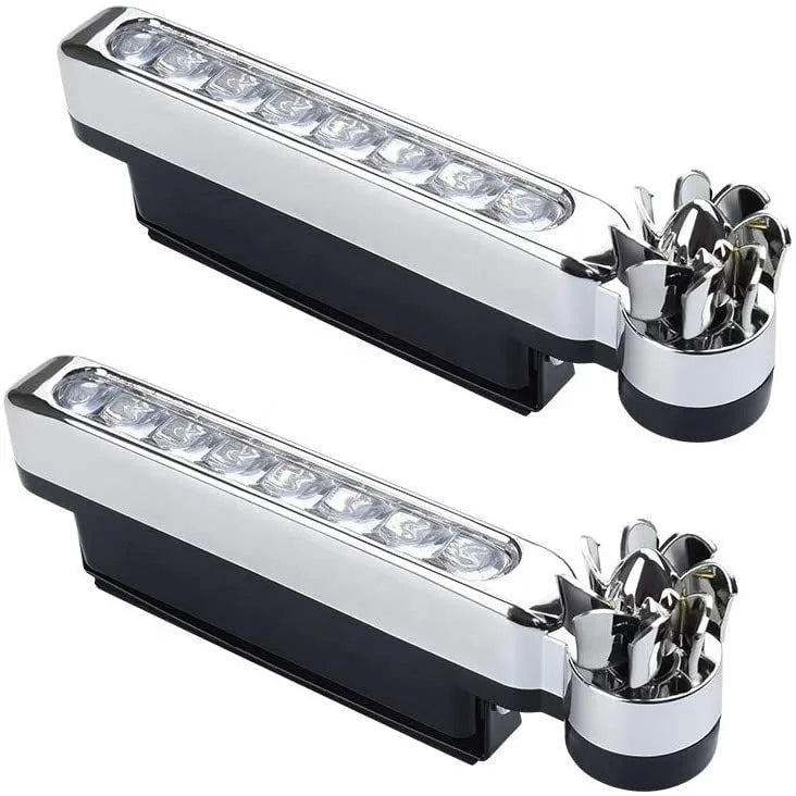 GPRGIT LED Wind Powered Vehicle Lights Car Lamp No External Power Supply Car Daytime Running Lights with Rotation Fan