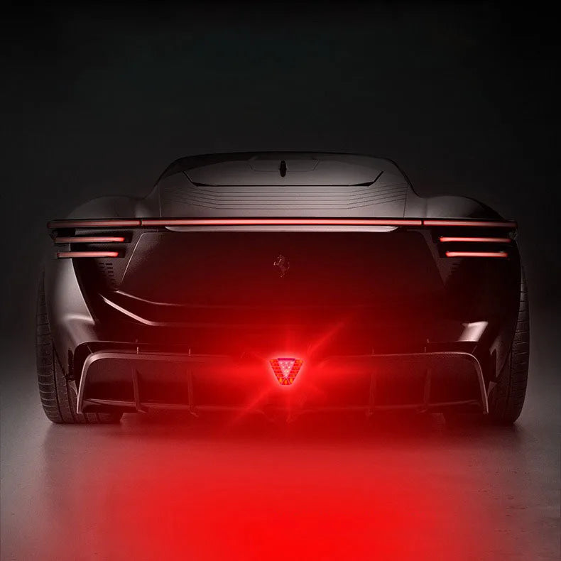 GPRGIT 12V RGB Chasing Dynamic Brake Light 33W Safety Triangle Warning Lamp Universal Car