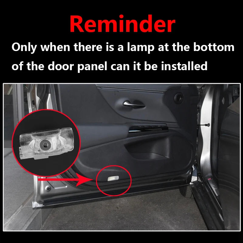 GPRGIT For Land Cruiser 12V HD No Fading Car LED Door Warning Light with Laser Projector Ghost Shadow and Welcome Logo Lights