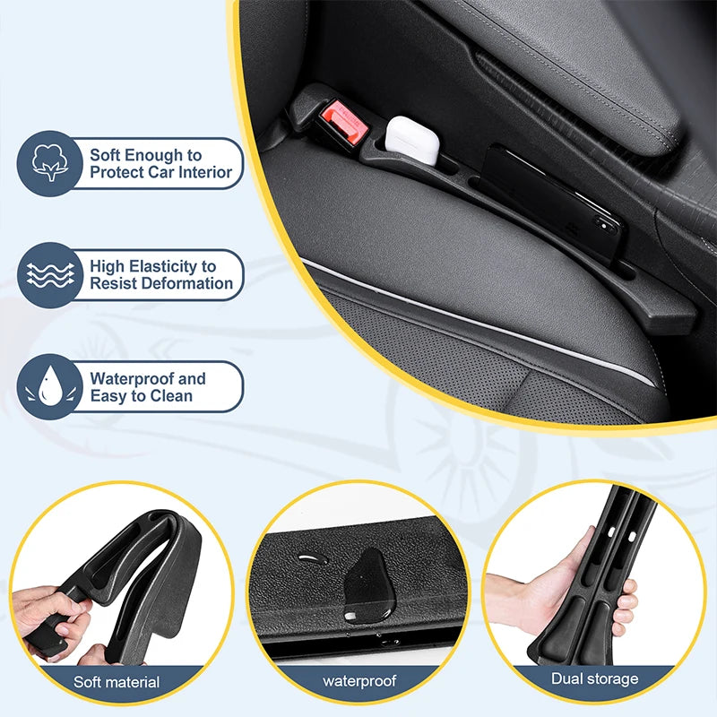 GPRGIT 2-pack Universal Car Seat Gap Sealant Seam Filler Seat Side Slot Strip Gap Interior Storage Box Leak-proof Filler Strip