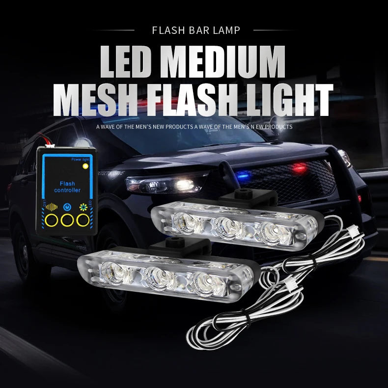 3 Watt ultra Bright Emergency Vehicle Surface Mount Led Grille Strobe Light Head Towing Truck Led Grille Strobe Light Head